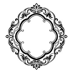 Vector of calligraphic decorative black frames isolated on a white background.