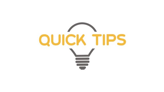 quick tips sign on white background	