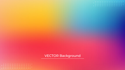 Abstract blurred gradient mesh background in bright rainbow colors. Colorful smooth banner template. Easy editable soft colored vector illustration in EPS10 without transparency.