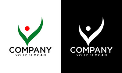 Medical care vector logo template. This design use hand symbol. Suitable for health business.