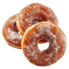 Iced donut isolated on transparent background