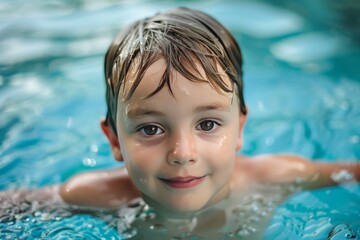 Fototapeta na wymiar Child in swimming pool
