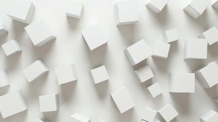 A pattern with 3D cubes. Abstract mosaic of white squares