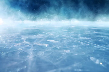 Ice frozen rink in winter season.