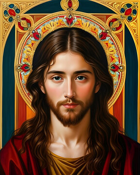 Una imagen creada por ai, que representa el rostro de Jesucristo