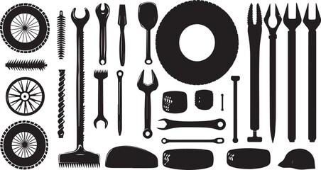 Set of Silhouette Tools Vector illustration