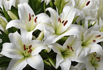 Obraz premium Bunch of white lilies