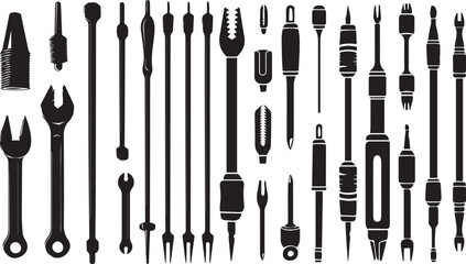 Set of  Silhouette Tools vector illustration