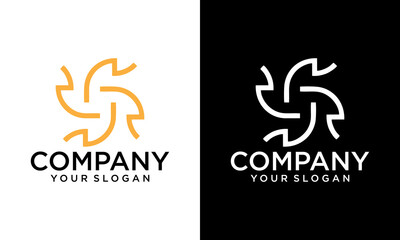 Abstract letter R logo design template. Line creative sign. Universal vector icon.