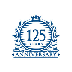 125 years celebrating anniversary design template. 125th anniversary logo. Vector and illustration.