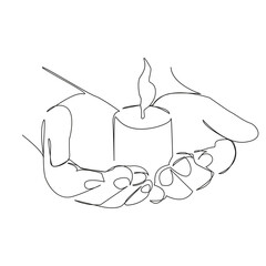 hands with a candle