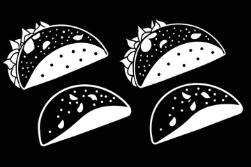 Silhouette Taco Icon vector design 