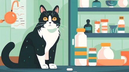 Infographic Detailing Steps for Pet Owners If Suspected Medication Ingestion by Domestic Cat