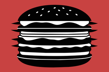 Silhouette Vector design of a Burger Illustration
