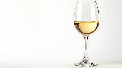 a glass of white wine isolated on white background. generative ai