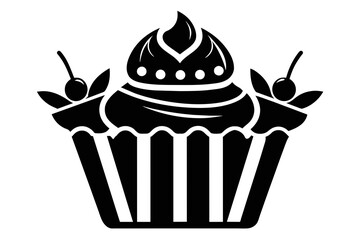 Silhouette Vector design of a Cupcake Icon