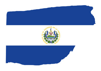 El Salvador flag with palette knife paint brush strokes grunge texture design. Grunge brush stroke effect