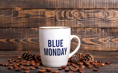 White cup of blue monday