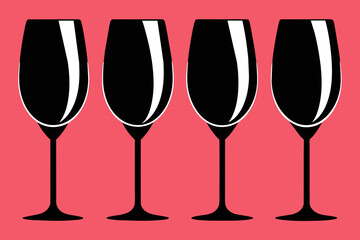 Silhouette Wine Glass Icon