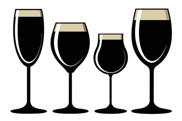 Silhouette Wine Glass Icon