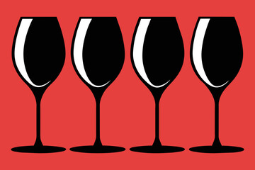 Silhouette Wine Glass Icon