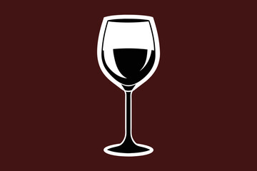 Silhouette Wine Glass Icon