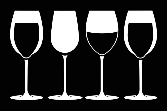 Silhouette Wine Glass Icon
