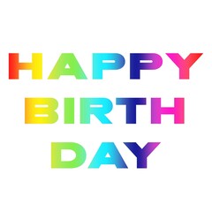 Happy Birthday Text Design in White Background