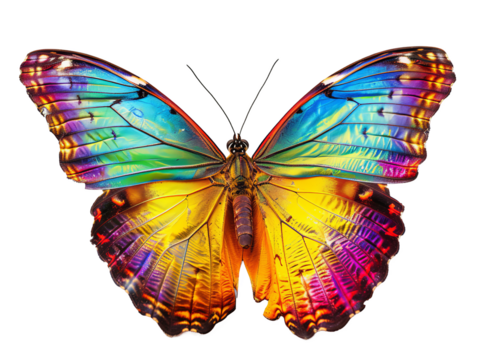 The captivating beauty of a butterfly s multicolored wings isolate on transparent background, cutout, png - Powered by Adobe