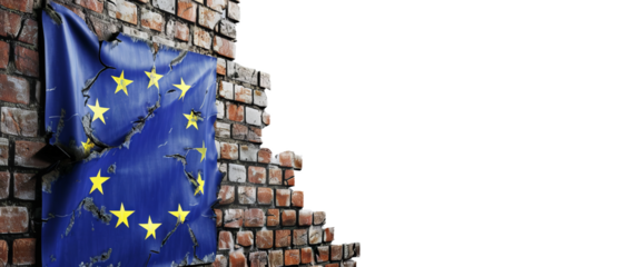 The European Tax Wall isolate on transparent background, cutout, png