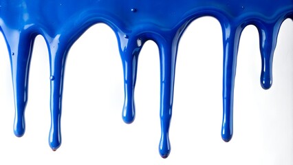 blue paint drips on a white background