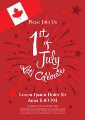 First of July Canada Day, vector illustration