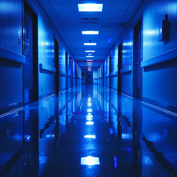 Deserted corridors of a hospital at night, echoing with the advancements made in cardiovascular health disparities research
