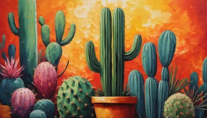 Crédence de cuisine en verre imprimé Cactus cactus illustration