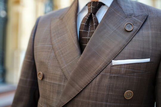Detail on businessman in luxury modern suit for meeting