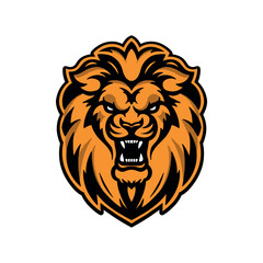 Naklejka premium Angry orange tiger face. logo option. vector illustration on white background