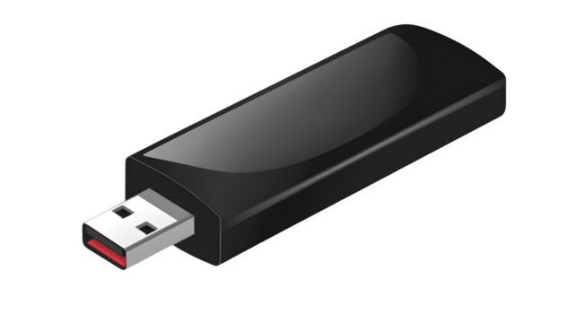 USB Flash Drive PNG: Portable Storage Solution Isolated on White | Transparent Background | Hand Edited Generative AI