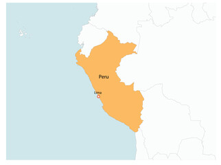 Outline of the map of Peru with regions
