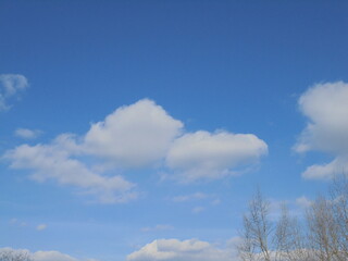 very beautiful white clouds against the blue sky