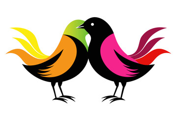 silhouette color image, Etsy bird ,vector illustration,white background 