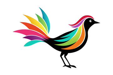 silhouette color image, Etsy bird ,vector illustration,white background 