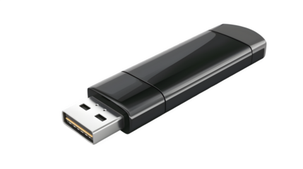 USB Flash Drive PNG: Portable Storage Solution Isolated on White | Transparent Background | Hand Edited Generative AI