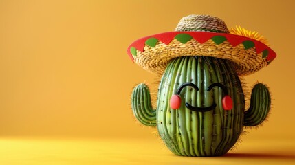 Happy cinco de mayo, a celebration of mexican culture, featuring cactus, tacos, and the vibrant spirit of mexico, honoring heritage and unity in fiesta. - obrazy, fototapety, plakaty