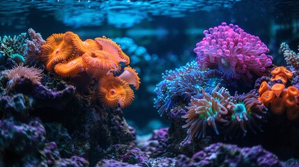 Underwater Coral reef with bright colors