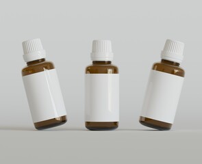 Dropper Bottle Mock-Up - Blank Label on white or bright background