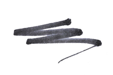Black pen line template on a white background. Felt-tip pen mark.  Hand drawn marker line stroke. Black highlighter marker. - obrazy, fototapety, plakaty
