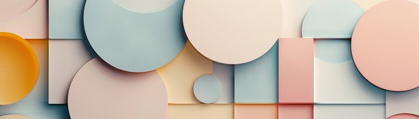 Abstract geometrics in muted pastel tones