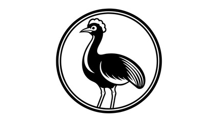 a-picture-of--a-cassowary-icon-in-circle-log vector illustration