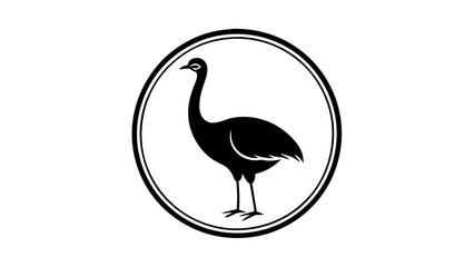 Fototapeta premium a-picture-of--a-cassowary-icon-in-circle-log vector illustration