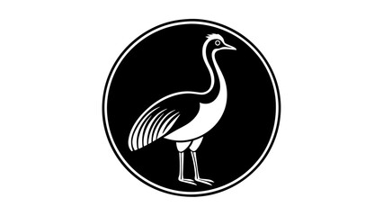 a-picture-of--a-cassowary-icon-in-circle-log vector illustration